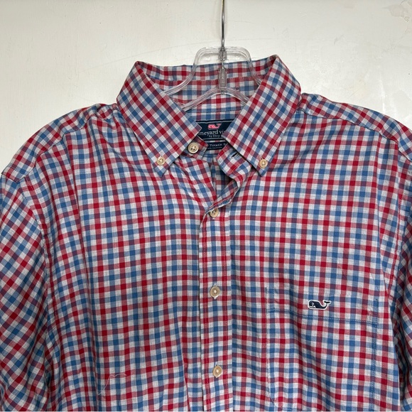 Vineyard Vines Red and Blue Casual Button Down Shirt - Picture 1 of 3